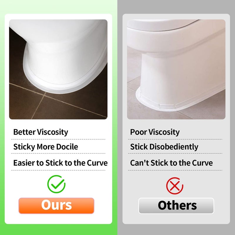 Peunitory Store Caulk Tape for Bath and Kitchen, Self Adhesive Caulking Strip for Toilet Base, White Caulk Tape for Bottom of Toilet, Tub Surround, Kitchen Countertop - Image 3